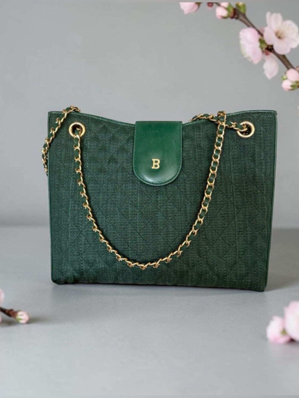 Vintage BALLY dark,green shoulder bag, RARE EUC - Picture 5 of 15